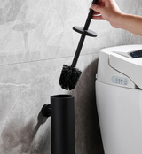 ReinGlanz Wand-Toilettenbürste aus Edelstahl in Schwarz mit Halterung