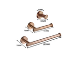 LuxiBath Pro – 6-teiliges Premium-Badaccessoires Set in Gebürstetem Roségold