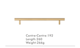 LuxeGrip T-Bar Möbelgriff aus Messing – Extra Lang, Modern & Vielseitig