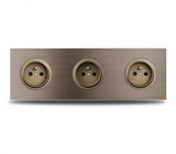 ElektroPro Kombisteckdose Braun – Schuko Wandsteckdose Aluminium | USB Ladeanschluss & LAN Port | Unterputz Design