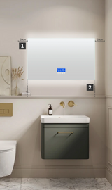 ClarityPro LED-Badezimmerspiegel 60 x 80 cm – Rechteckiger Smart-Spiegel