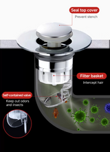 AquaGuard Universal-Abflussstopfen mit Pop-up-Filter