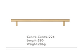 LuxeGrip T-Bar Möbelgriff aus Messing – Extra Lang, Modern & Vielseitig