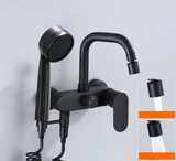 StrahlPro Wandmischbatterie in Schwarz aus Messing