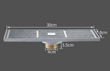 EuroLux Art – Rechteckige Duschrinne 8x30 cm aus Antik-Messing