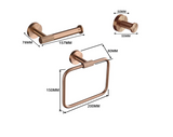 LuxiBath Pro – 6-teiliges Premium-Badaccessoires Set in Gebürstetem Roségold