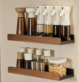 EcoWood Küchen-Wandregal – Holz-Metall Organizer ohne Bohren