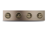 ElektroPro Kombisteckdose Braun – Schuko Wandsteckdose Aluminium | USB Ladeanschluss & LAN Port | Unterputz Design