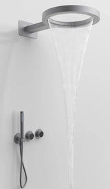 Luxe Douchekraan Set – Rond Design | 5 Kleuren | Messing | Regenval