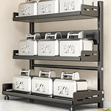SpiceTower Küchenregal Metall – Gewürz Organizer 3 Etagen | Große Aufbewahrungskapazität | Schwarzes Standregal