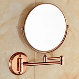 AuroraLux Roségold 8” – 3-fach Vergrößernder Wand-Kosmetikspiegel mit Doppelarm