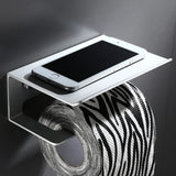 KomfortAblage Toilettenpapierhalter aus Aluminium mit integrierter Ablagefläche