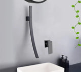 Wandgemonteerde Wastafelkraan – Donkere Afwerking | 2-Gats | Warm & Koud Water | Metaal