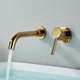 GoldFlex Wandarmatur Waschbecken – Drehbarer Wasserhahn Messing | Gebürstetes Finish | Moderne Mischbatterie