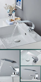 Aqualis Elegance Wasserfall-Waschtischarmatur