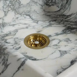 Eleganter Küchenabflussdeckel | 9 cm | Antik-Messing | Poliertes Finish
