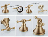 NostalgieBrons Antik Messing Bad-Set – 3-teiliges Wandaccessoire für Bad & WC
