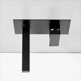 NoirLine Waschtischarmatur Wandmontage – Schwarzer Wasserhahn Messing | Quadratisches Design | Moderne Mischbatterie