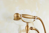 RetroLux Wand-Duscharmatur Set – Messing mit Handbrause & Verlängerter Auslauf | Klassisches Design
