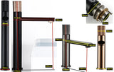 Moderne Waschbeckenarmatur mit geriffeltem Drehknopf und Mischfunktion