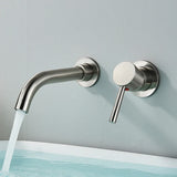 GoldFlex Wandarmatur Waschbecken – Drehbarer Wasserhahn Messing | Gebürstetes Finish | Moderne Mischbatterie