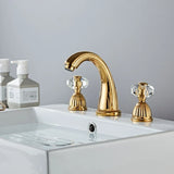AuricLux Gold Waschbeckenhahn – Klassische Zwei-Griff-Armatur für Luxuriöse Badezimmer