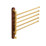 Luxus-Handtuchhalter | Holz & Gebürstetes Gold | <50 cm | Faltbar & Mobil