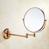 AuroraLux Roségold 8” – 3-fach Vergrößernder Wand-Kosmetikspiegel mit Doppelarm
