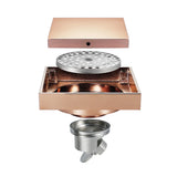Rosentra FlowGuard 10×10 – Premium Duschablauf aus Edelstahl 304 in Roségold mit Geruchsstopp