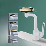 Moderne Waschbeckenarmatur mit Wasserfallfunktion und vier Wasserstrahlmodi