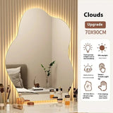 LumaForm LED-Designer-Wandspiegel – Skandinavischer Minimalismus mit Unregelmäßiger Form für Bad, Schlafzimmer & Wohnzimmer