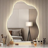 LumaForm LED-Designer-Wandspiegel – Skandinavischer Minimalismus mit Unregelmäßiger Form für Bad, Schlafzimmer & Wohnzimmer