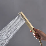 Brausestangen Set Edelstahl – Wand Duschsystem | Höhenverstellbar | Handbrause mit Schlauch