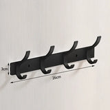 UrbanElegance 8-Haken Wandgarderobe – Schwarze Aluminium-Kleider- & Handtuchhalter
