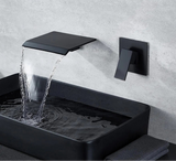 Waterval Wastafelkraan – Dubbele Handvatten | Chroom & Mat Zwart | 2-Gats Wand- of Tafelmontage