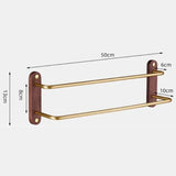 Exklusiver Doppel-Handtuchhalter | 50–60 cm | Gebürstetes Aluminium