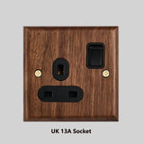 VintageWalnut Lux Switch – Massivholz Wandschalter