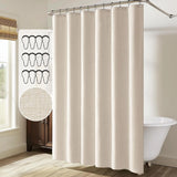 CasaVerde Premium Duschvorhang – Wasserdicht & Luxuriöses Kunstleinen – Sandbeige