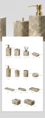 NaturaLux Marmor-Badset – 7-teiliges Luxus-Set aus edlem Naturstein
