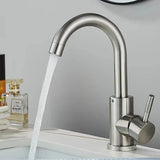 Moderne Waschbeckenarmatur aus Edelstahl mit Mischfunktion in Schwarz oder gebürstetem Finish