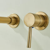 GoldFlex Wandarmatur Waschbecken – Drehbarer Wasserhahn Messing | Gebürstetes Finish | Moderne Mischbatterie