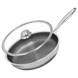 ProCook Edelstahlpfanne mit Honigwaben-Antihaft & Glasdeckel