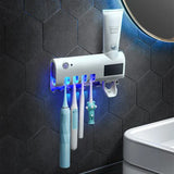 HygieniLux UV-Zahnbürstenhalter mit Zahnpastaspender