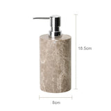 MarmoImperial Luxus Badaccessoire-Set aus Naturmarmor – 7-teiliges Premium Badezimmer-Set in Emperador Light Optik