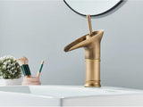 AntikFlow Waschtischarmatur Bronze – Wasserfall Wasserhahn Messing | Einhebel Mischer | Klassisches Badezimmer Highlight