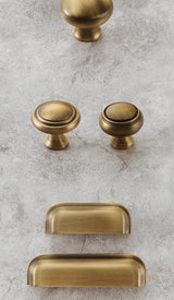 Copperlia ArcElegance Möbelgriff – Halbkreis-Schrankgriff aus Vollmessing im Antik-Copper Finish