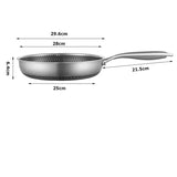 ProCook Edelstahlpfanne mit Honigwaben-Antihaft & Glasdeckel