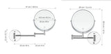 ClarityLux 20 cm Wiederaufladbarer Wand-Schminkspiegel – LED-Beleuchtung