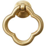 FloraVita Elegance – 2er Set Messing Möbelknöpfe in Vierblatt-Form