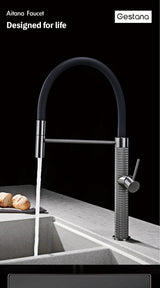 Aurivella FlexFlow 360° Küchenarmatur – Premium Messing mit Pull-Out Brause & Gold-Finish